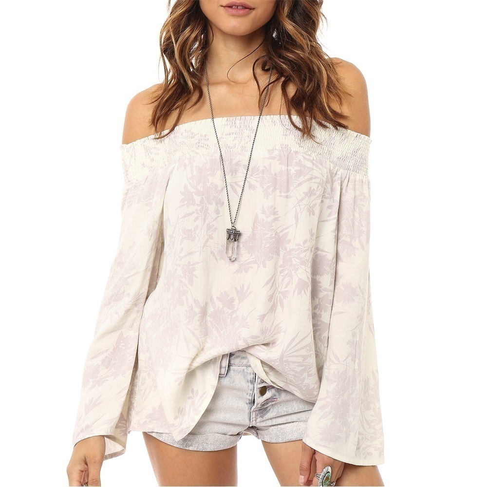 O’Neill’s Long Sleeve Off Shoulder Loose Fit Top Scoop Neck Size XL